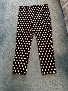 Chicos ladies Black and White Polka Dot Pants with some stretch size 2